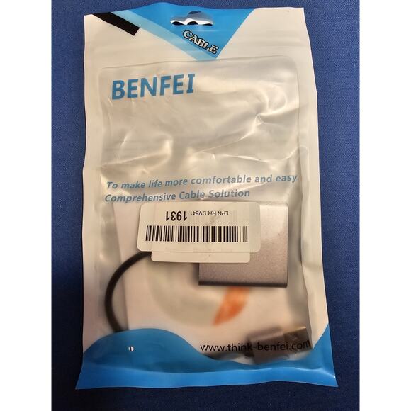 Benfei USB 3.0 to VGA Female to Male Adapter - LPN RR DV641 - 1931 - Picture 1 of 4